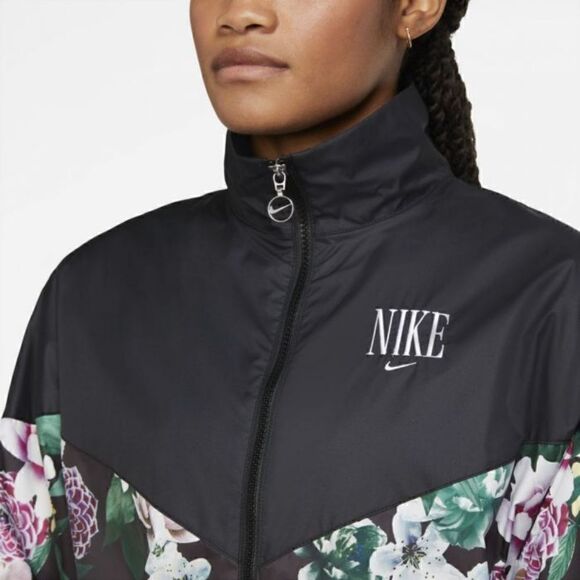Nike Sportswear NSW Floral Windbreaker Jacket Blak - Picture 3 of 6